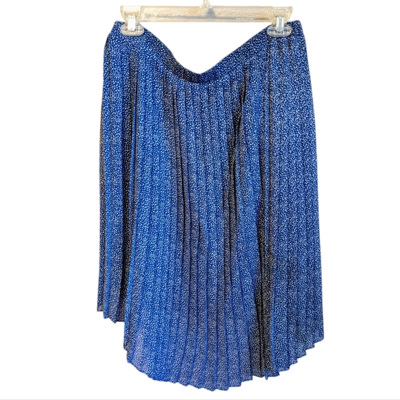 Michael Kors Blue and White Pleated Skirt High Low Sz. S - Picture 2 of 7